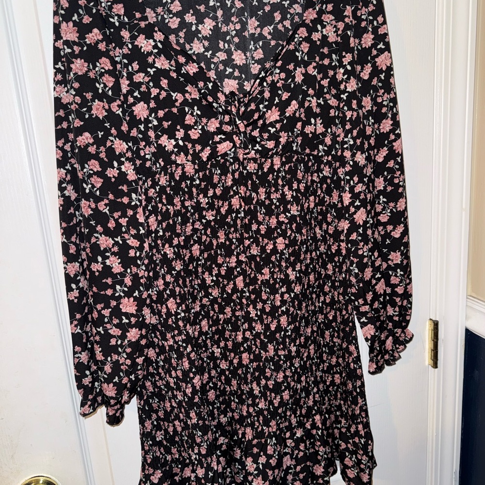 Blush Black and Pink Floral Dress